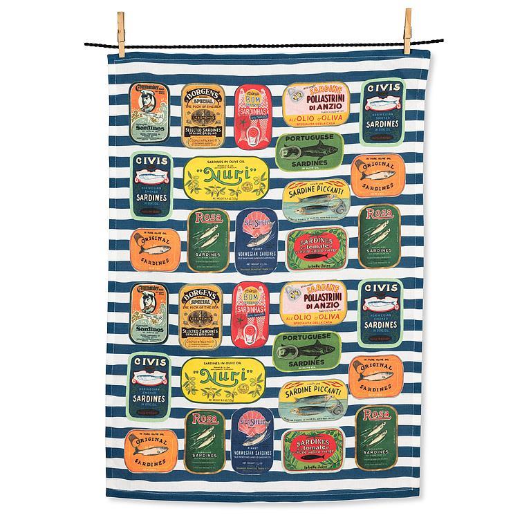 Sardine Tins Tea Towel (Sold Individually)