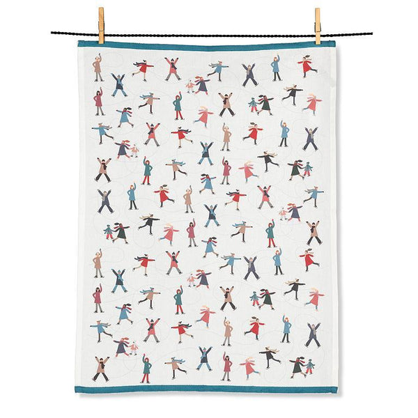 Twirling Skaters Tea Towel