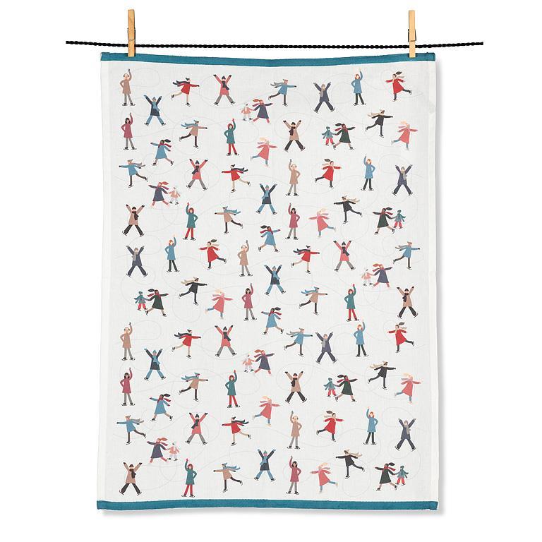 Twirling Skaters Tea Towel