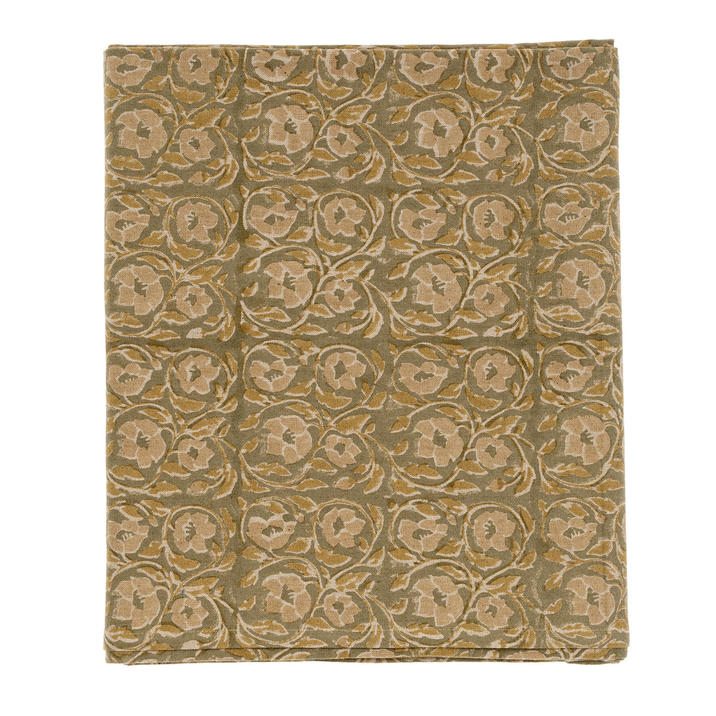 Lata Block Print Tablecloth (104" x 60")