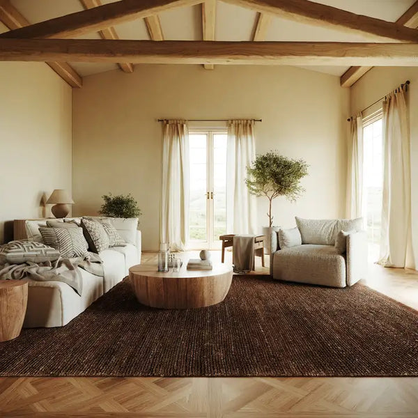 Dash & Albert - Varnu Textured Handmade Brown Jute Rug