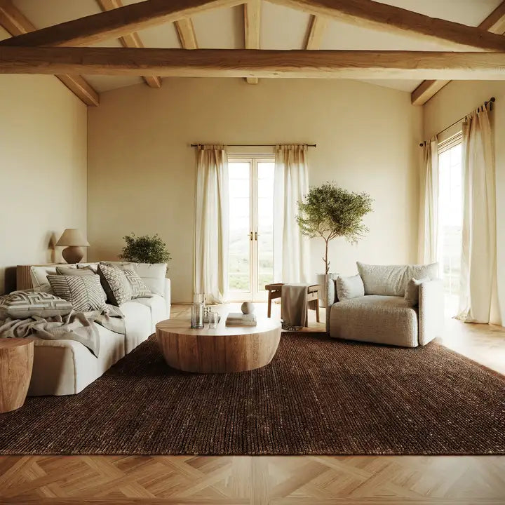 Dash & Albert - Varnu Textured Handmade Brown Jute Rug