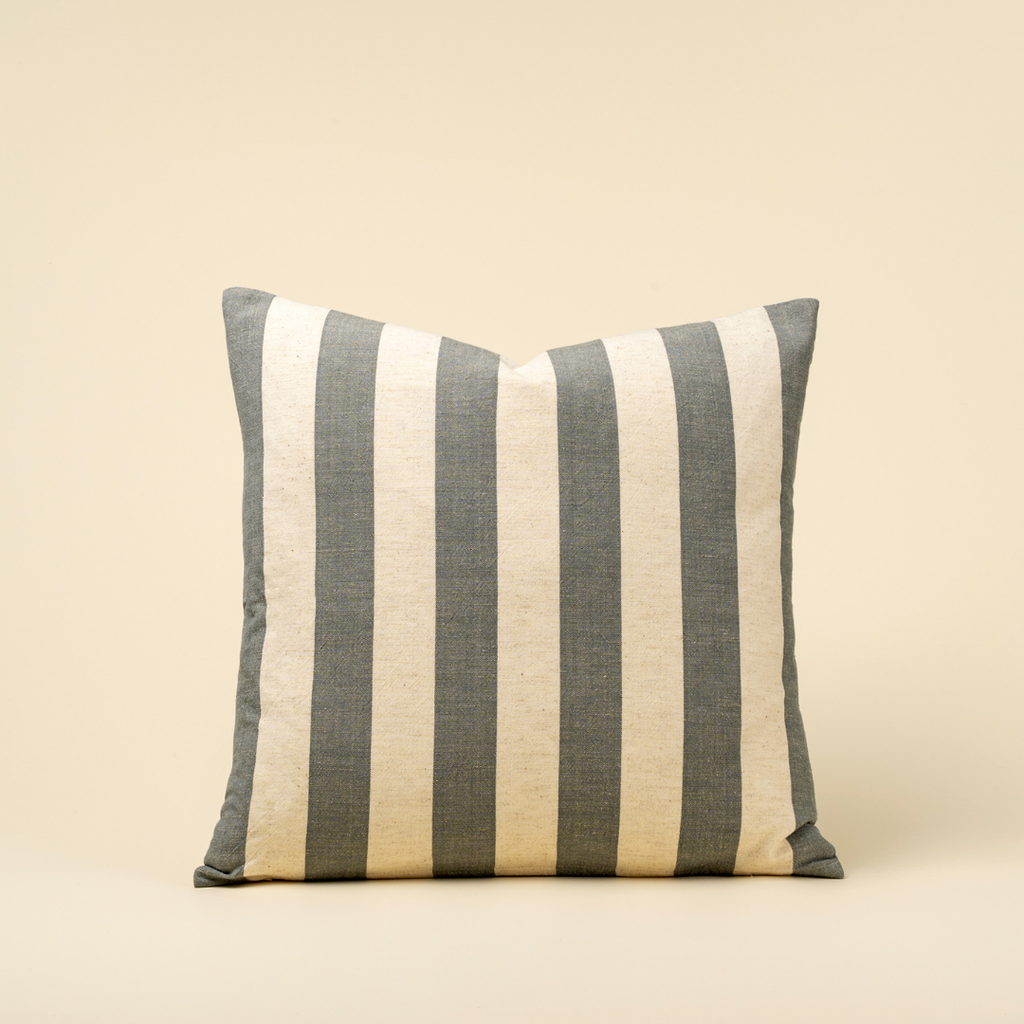 Wide Stripe Pillow - Slate Blue (20" x 20")