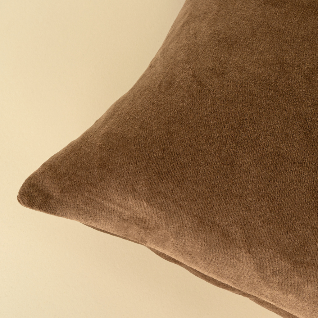 Vera Luxe Velvet Pillow - Caramel  (Two Sizes Available)