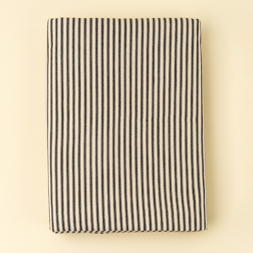 Ticking Stripe Tablecloth - Black (110" x 60")