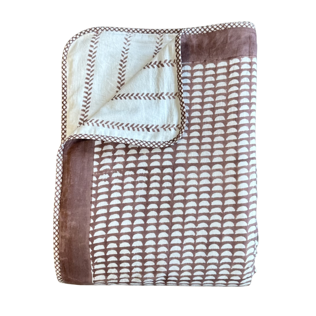 Reversible Summer Blanket - Mocha (Three Sizes Available)