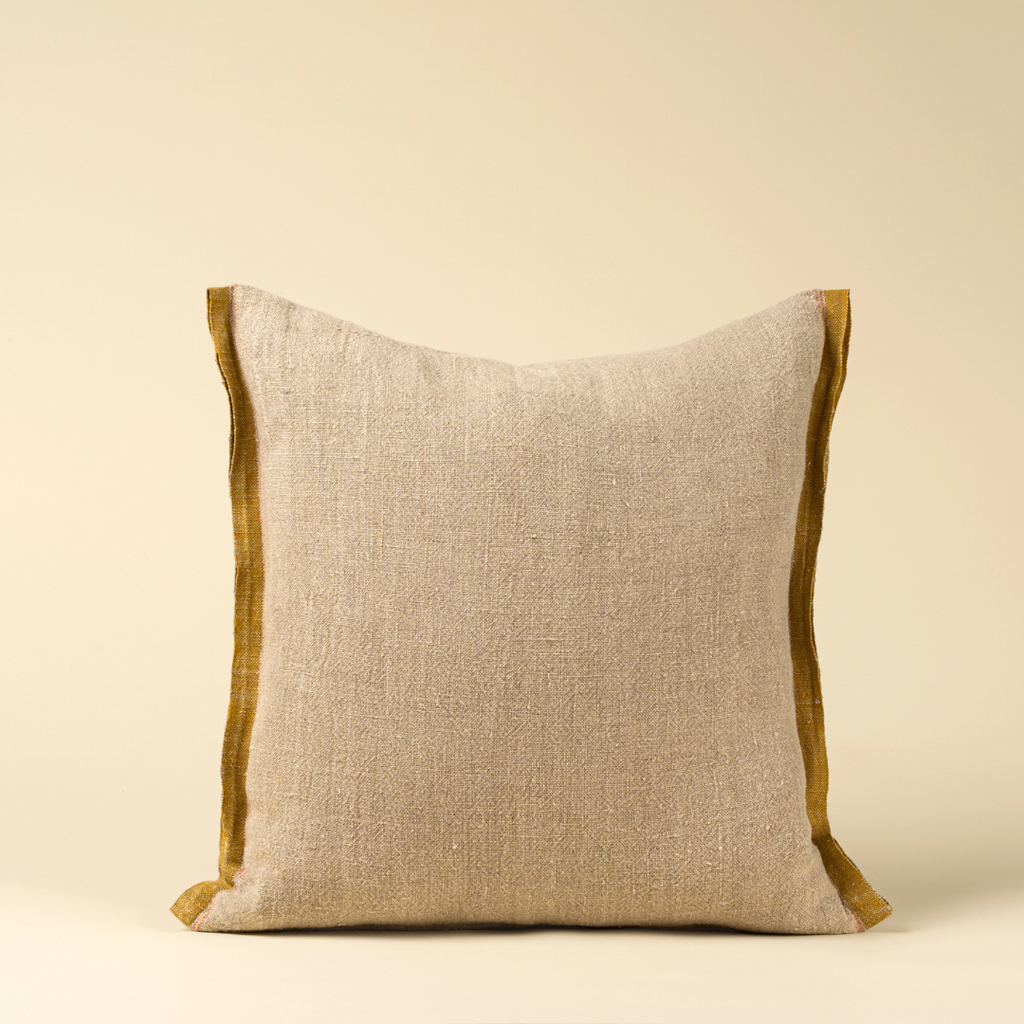 Selvage Linen Pillow - Sunflower (20" x 20")