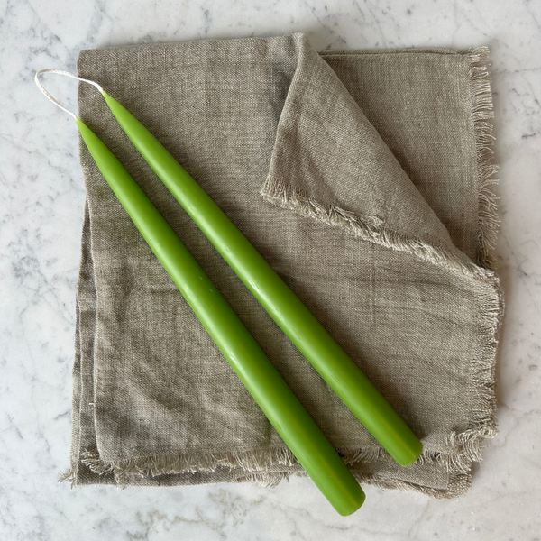 Pair of Hand-Dipped Danish Tapers - Spring Green