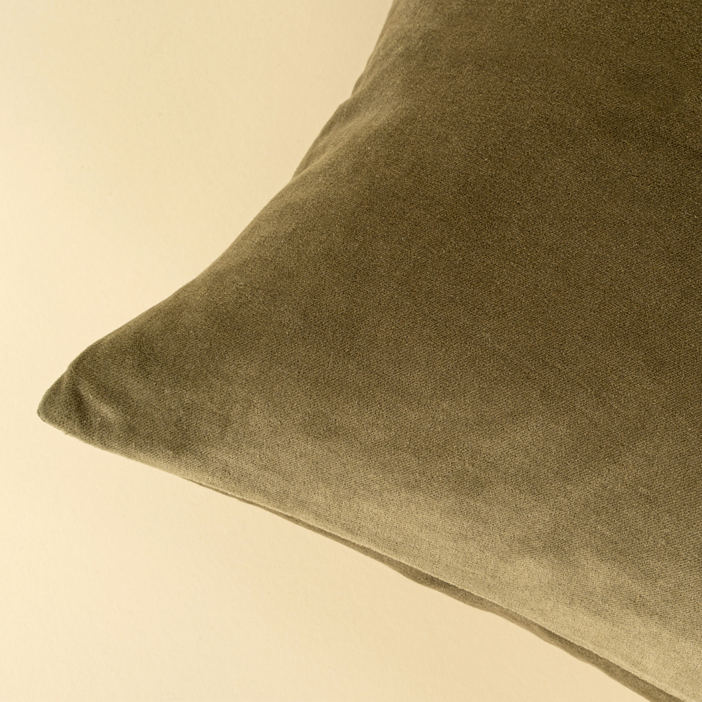 Vera Luxe Velvet Pillow - Olive (Two Sizes Available)