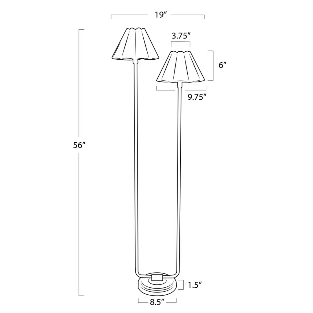 Polly Floor Lamp - Natural Brass (Available in Green)