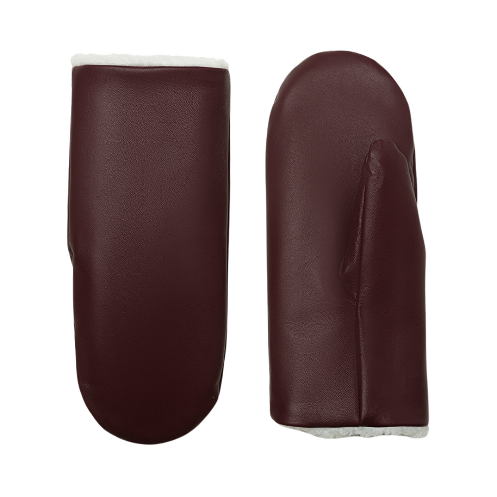 Made in Canada Leather Mittens - Burgundy