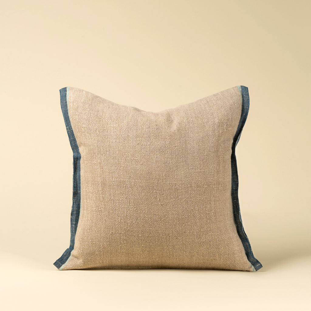 Selvage Linen Pillow - Denim (20" x 20")