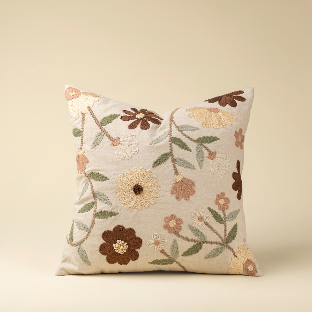 Florence Embroidered Pillow - 20" x 20"