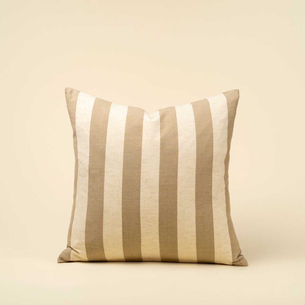 Wide Stripe Pillow - Sand (20" x 20")