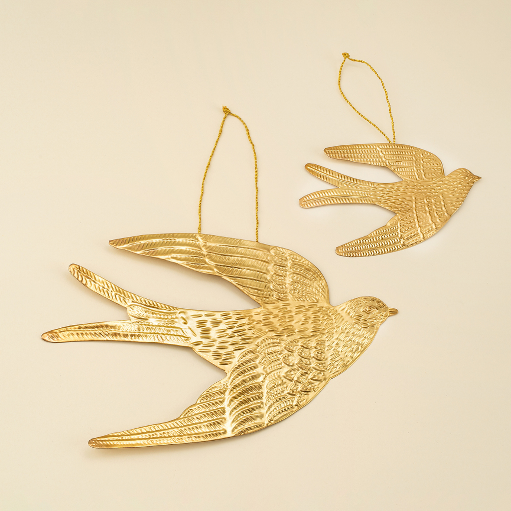 Dove Ornament - Antique Brass (Two Sizes Available)
