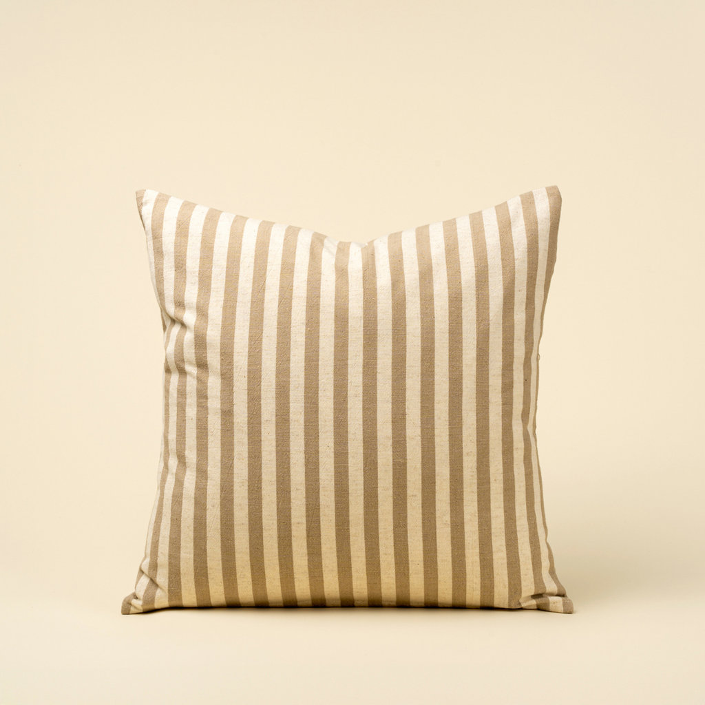 Narrow Stripe Pillow - Sand (20" x 20")