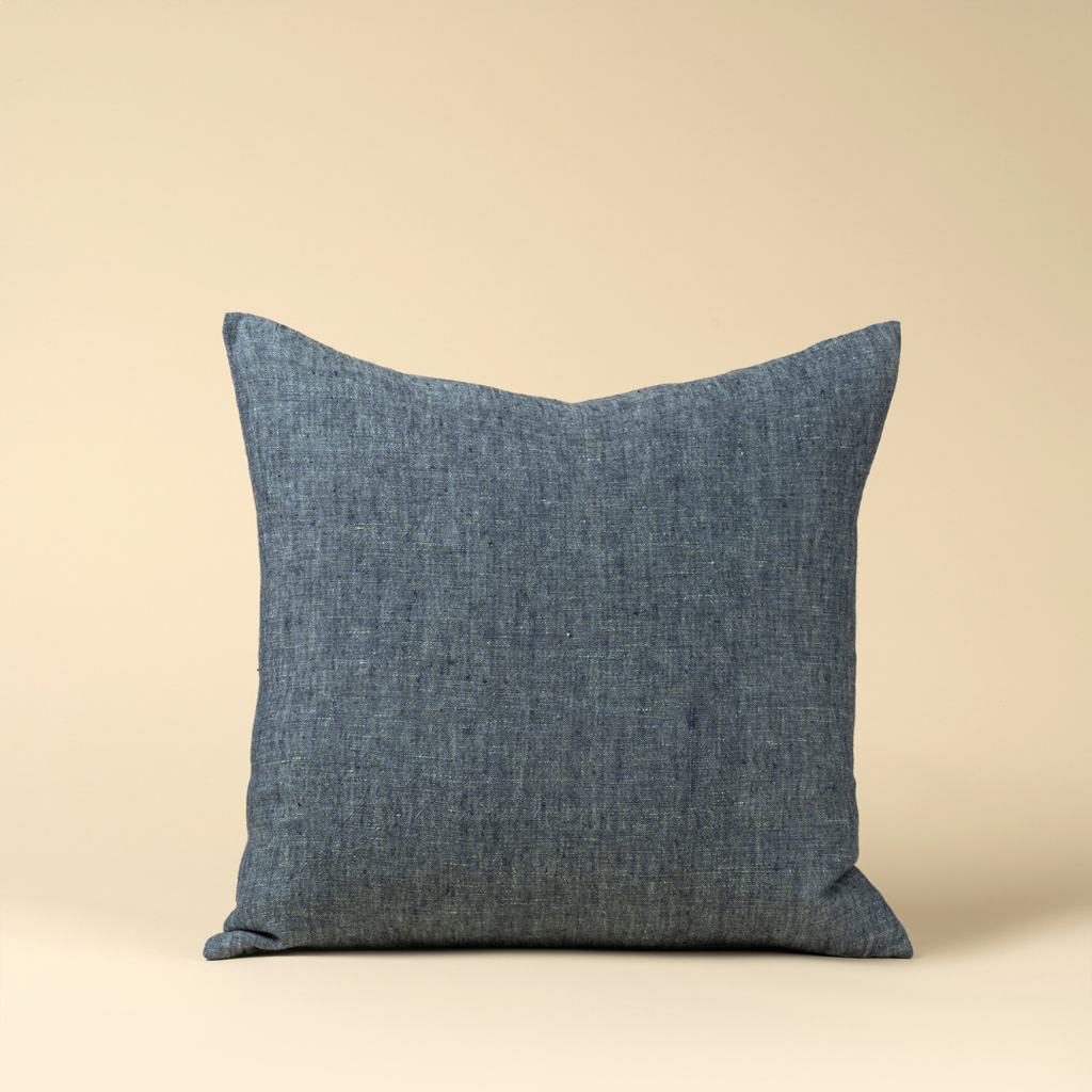 Linen Chambray Pillow - Denim (20" x 20")
