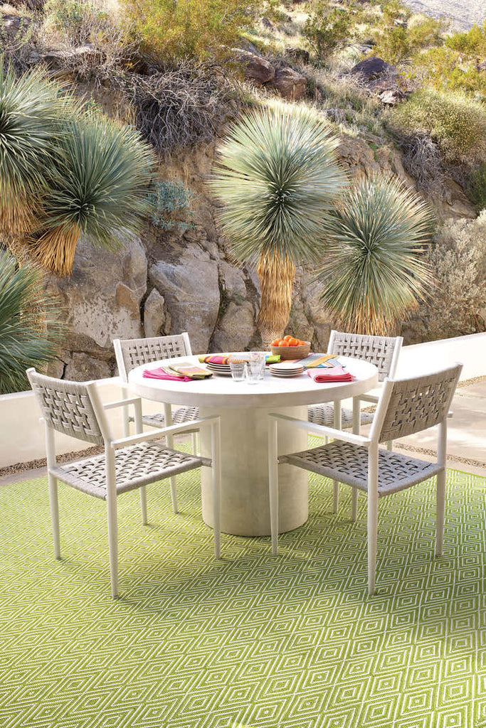 Dash & Albert - Diamond Sprout/White Handwoven Indoor/Outdoor Rug