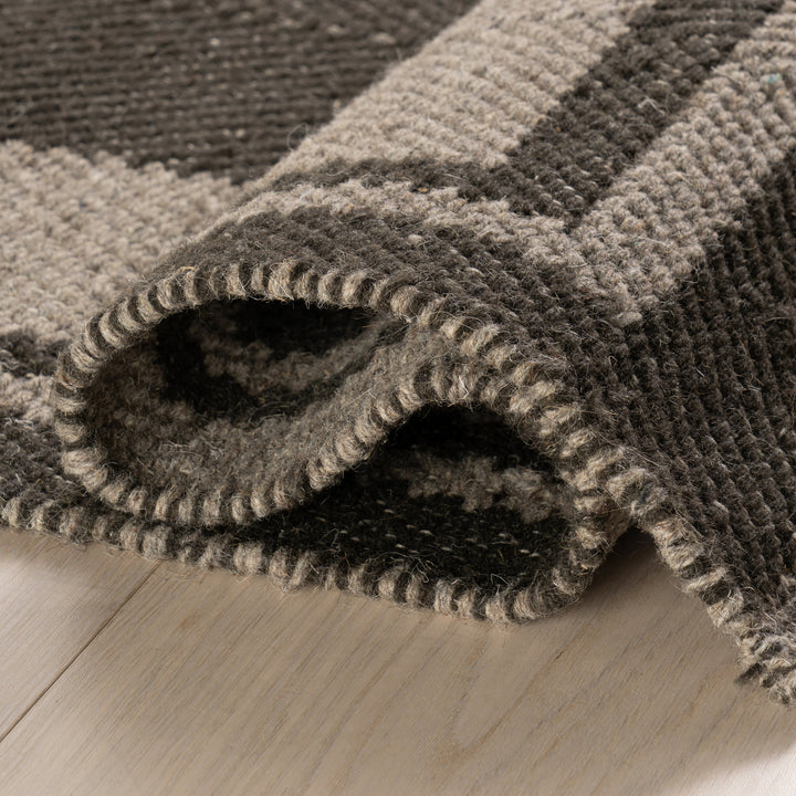 Dash & Albert - Canon Bordered Charcoal Wool Rug
