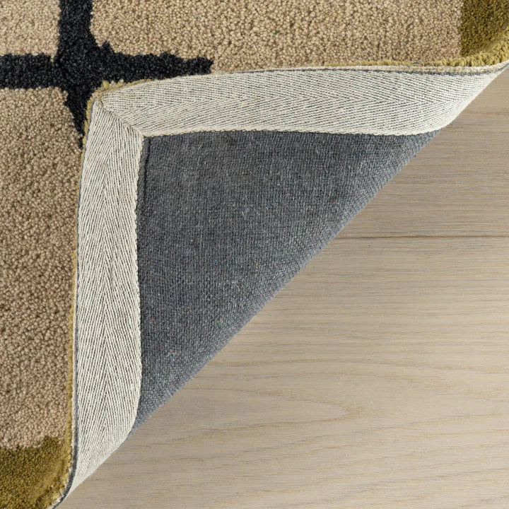 Dash & Albert - Serge Bordered Tan Wool Rug