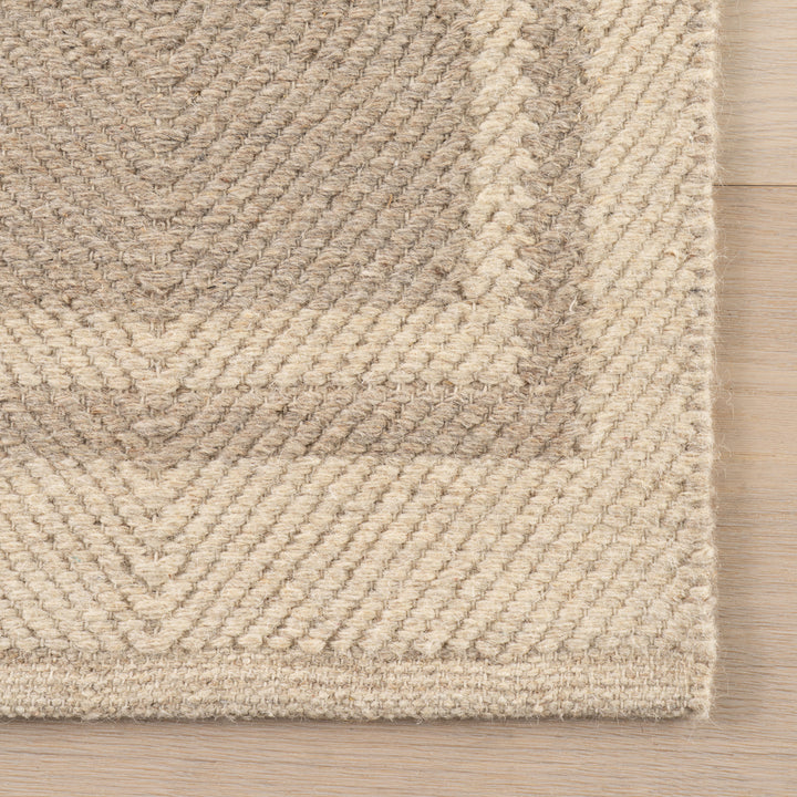 Dash & Albert - Canon Bordered Beige Wool Rug