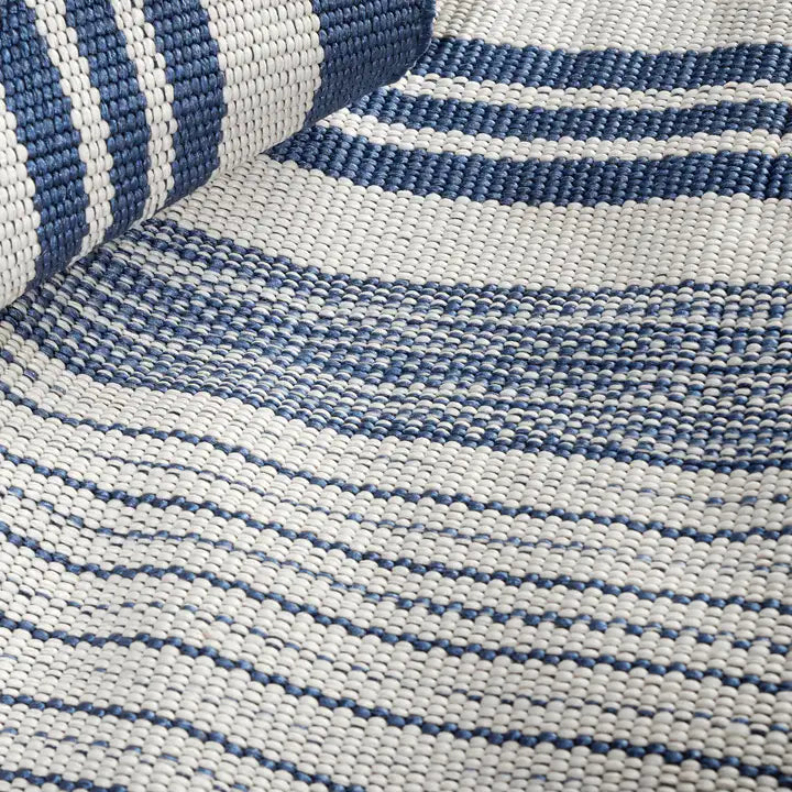 Dash & Albert - Quincy Stripe Denim Handwoven Indoor/Outdoor Rug