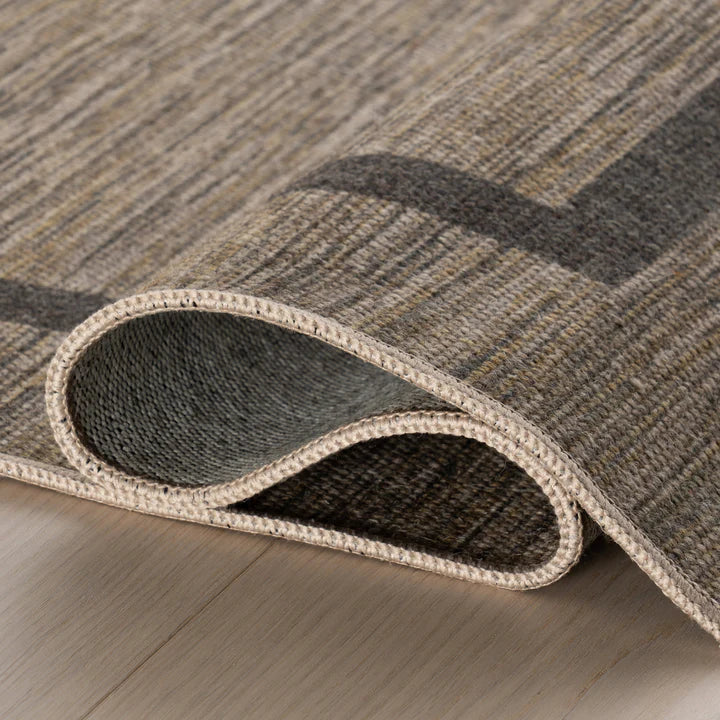 Dash & Albert - Hanover Modern Bordered Brown Machine Washable Rug