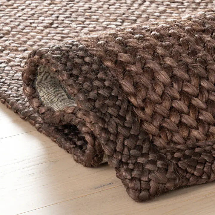 Dash & Albert - Thale Chocolate Brown Textured Handmade Jute Rug