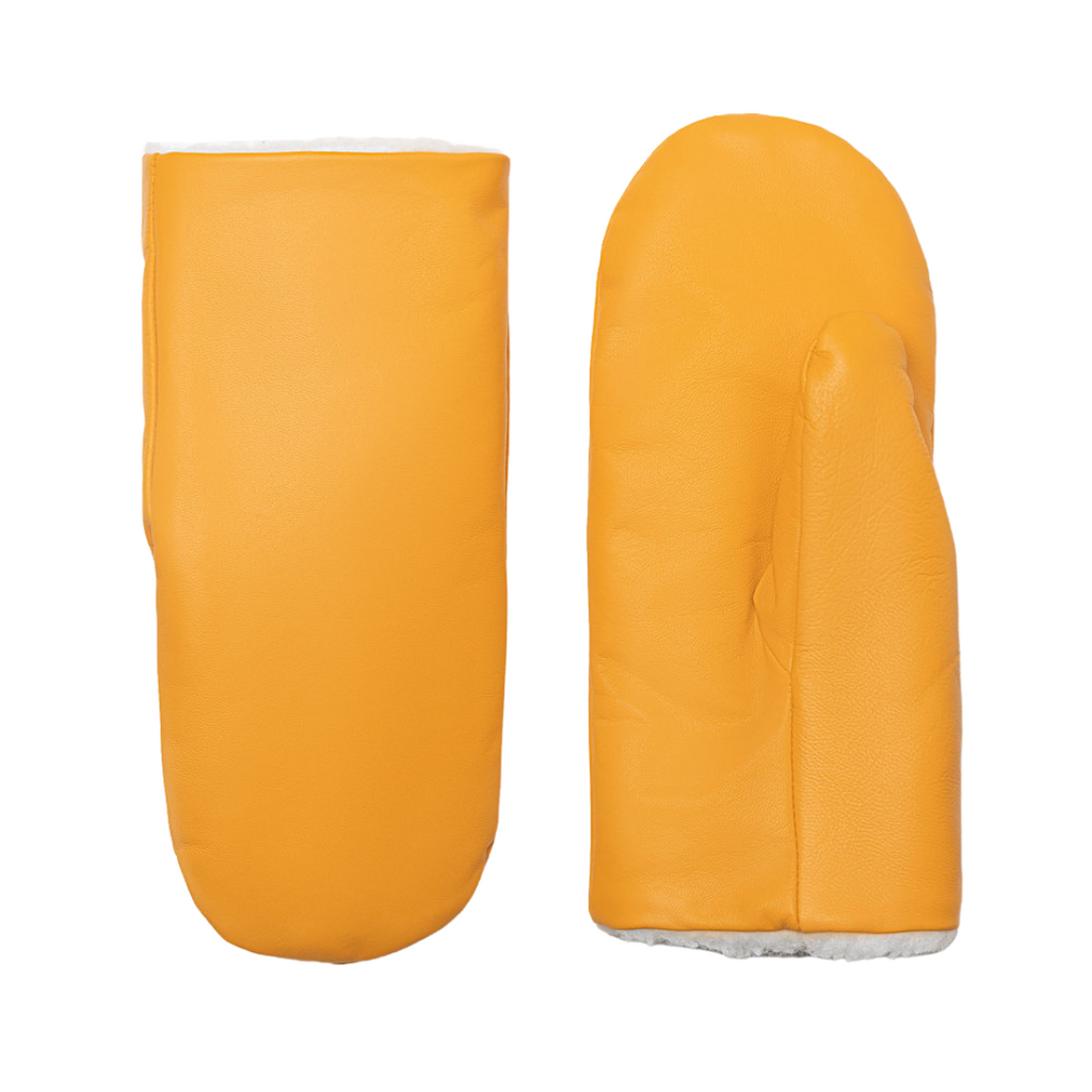 Made in Canada Leather Mittens - Yellow