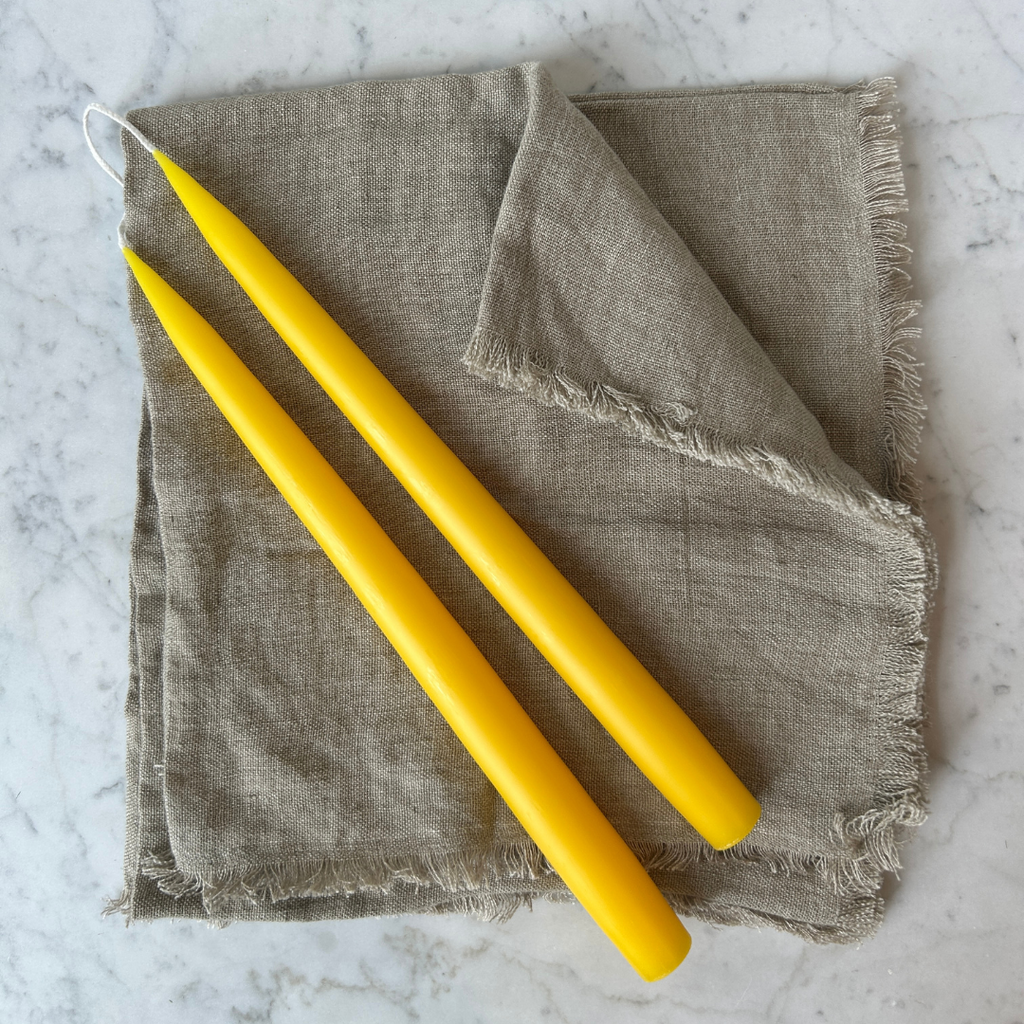 Pair of Hand-Dipped Danish Tapers - Lemon