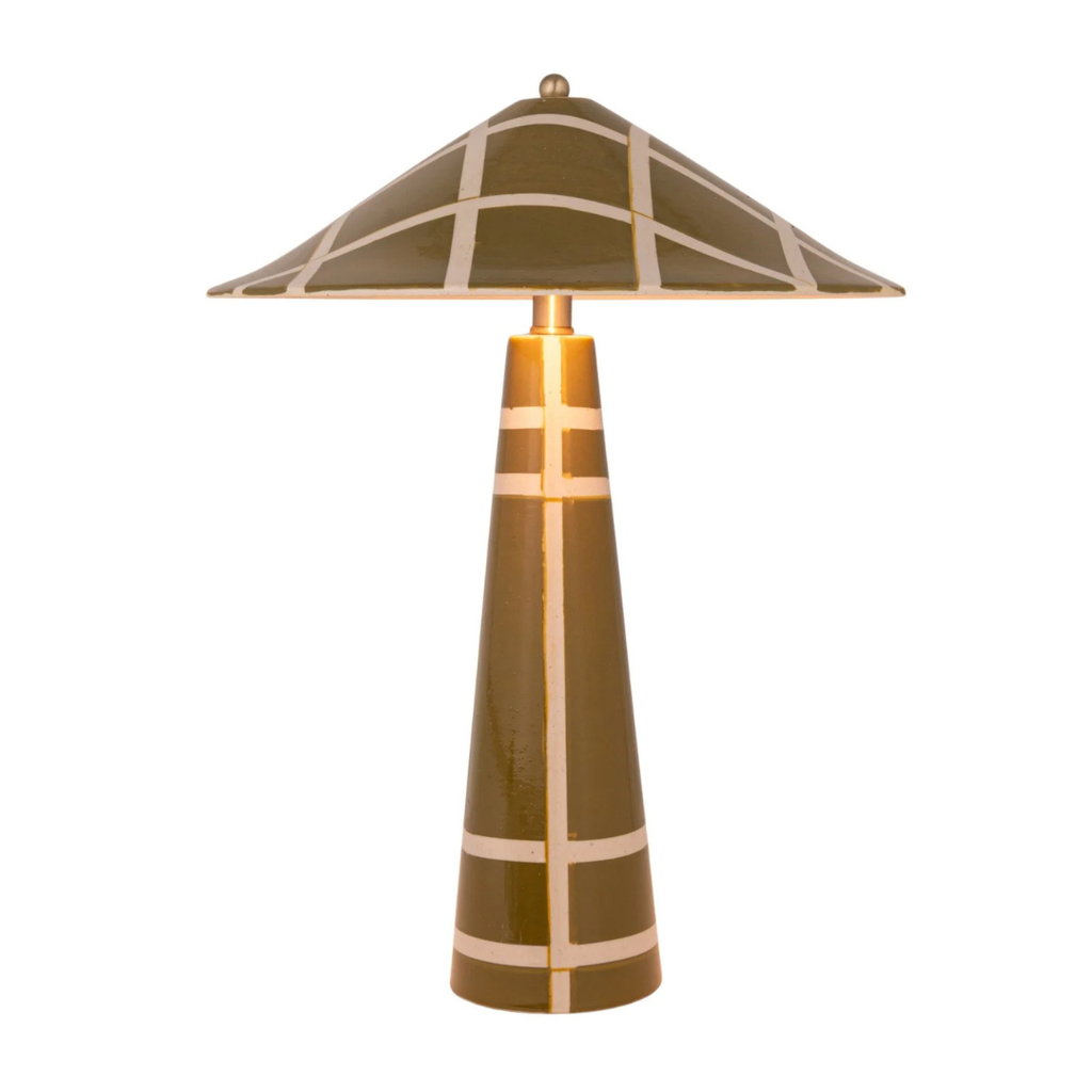 Plaid Stoneware Table Lamp