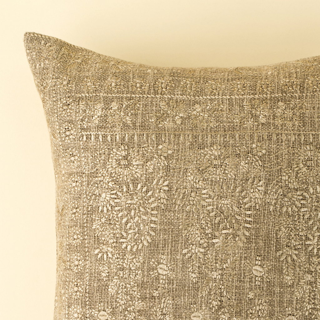 Nisha Embroidered Pillow - Sage (Two Sizes Available)