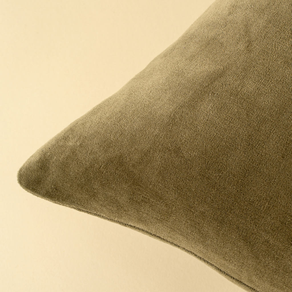 Vera Luxe Velvet Pillow - Olive (Two Sizes Available)