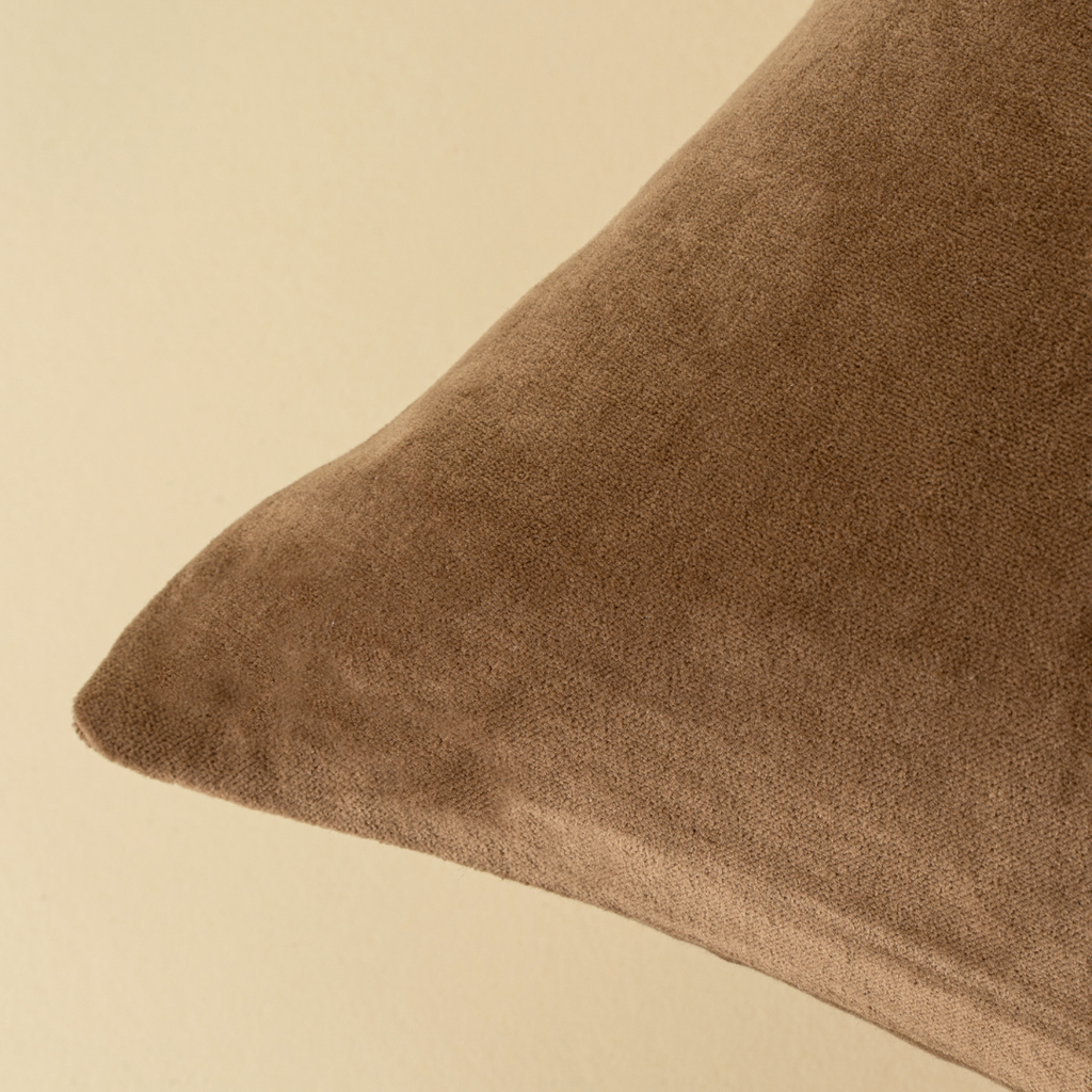 Vera Luxe Velvet Pillow - Caramel  (Two Sizes Available)