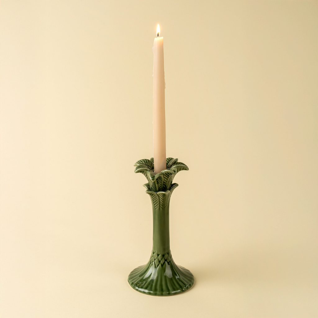 Palm Tree Candle Holders - Green (Two Sizes Available)