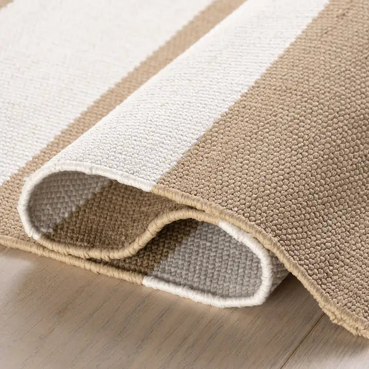Dash & Albert - Banks Stripe Khaki Handwoven Indoor/Outdoor Rug