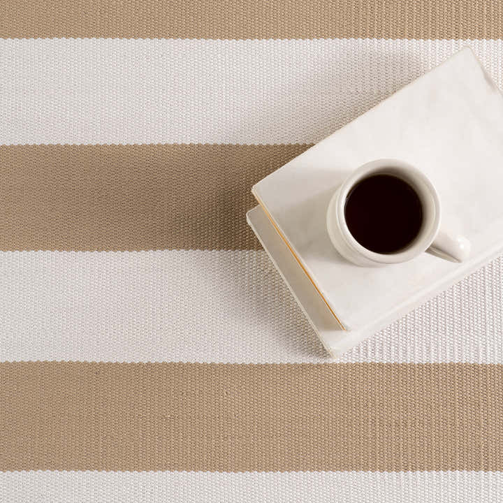 Dash & Albert - Banks Stripe Khaki Handwoven Indoor/Outdoor Rug