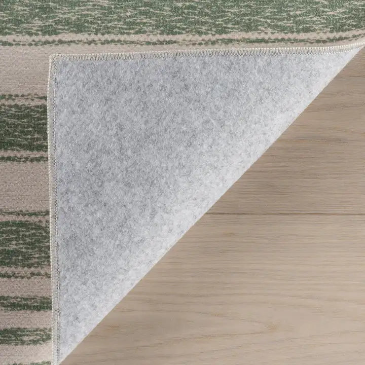 Dash & Albert - Vion Coastal Green Striped Machine Washable Rug