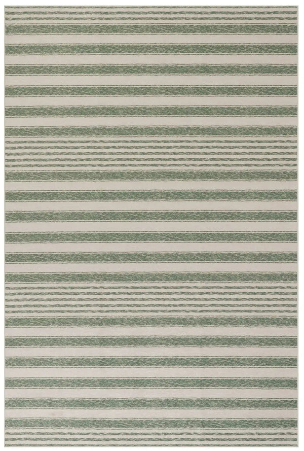 Dash & Albert - Vion Coastal Green Striped Machine Washable Rug