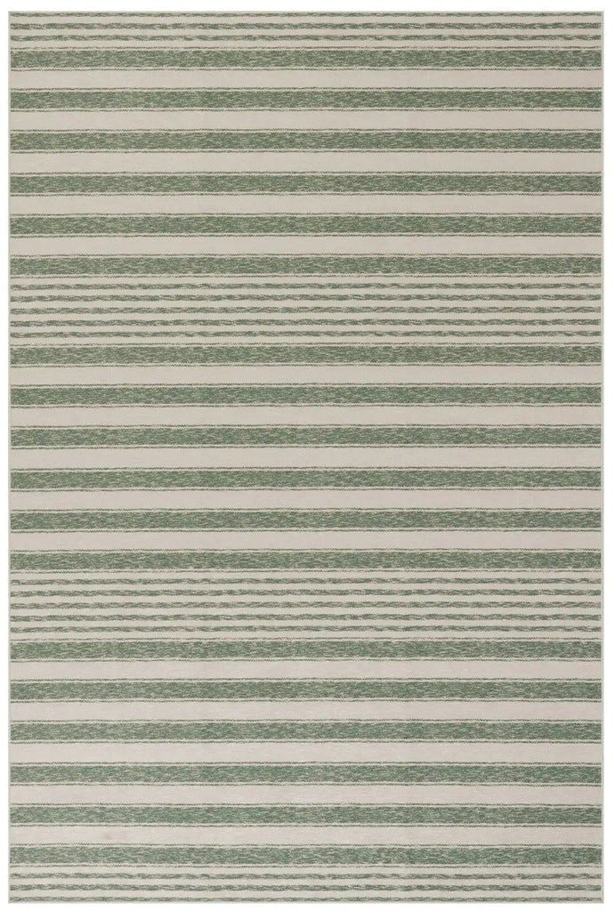 Dash & Albert - Vion Coastal Green Striped Machine Washable Rug