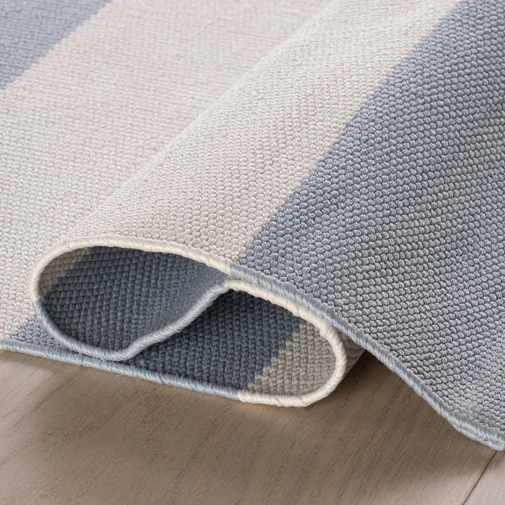 Dash & Albert - Banks Stripe Swedish Blue Handwoven Indoor/Outdoor Rug