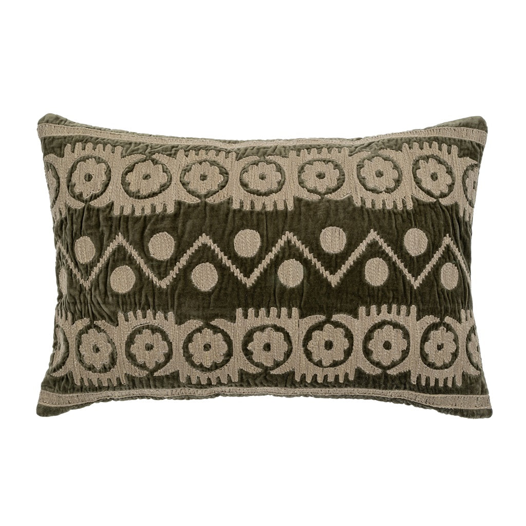 Velvet Embroidered Pillow (16" x 24")