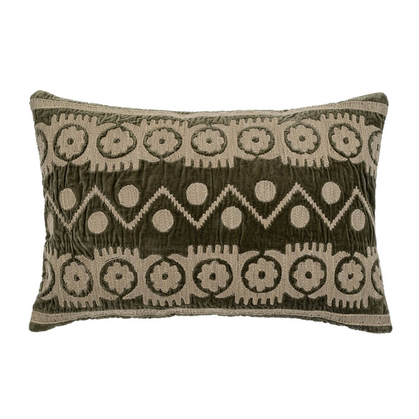 Velvet Embroidered Pillow (16" x 24")