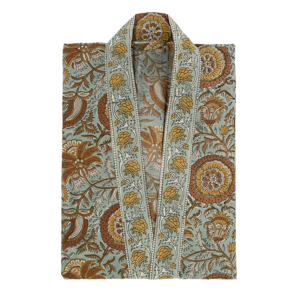 Dahlia Block Print Kimono