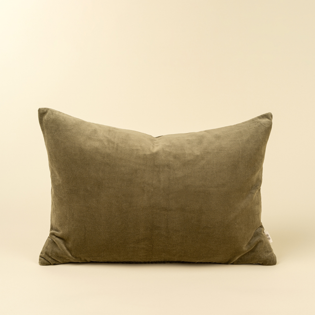 Vera Luxe Velvet Pillow - Olive (Two Sizes Available)