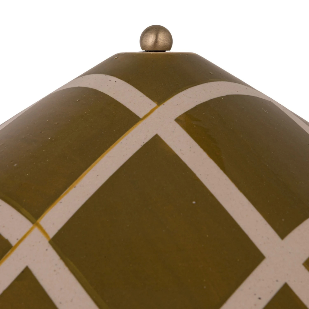 Plaid Stoneware Table Lamp