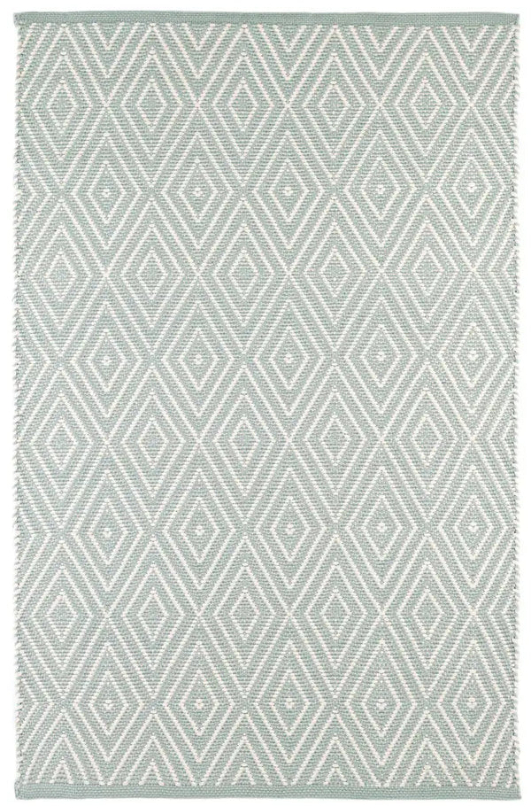 Dash & Albert - Diamond Light Blue/Ivory Handwoven Indoor/Outdoor Rug
