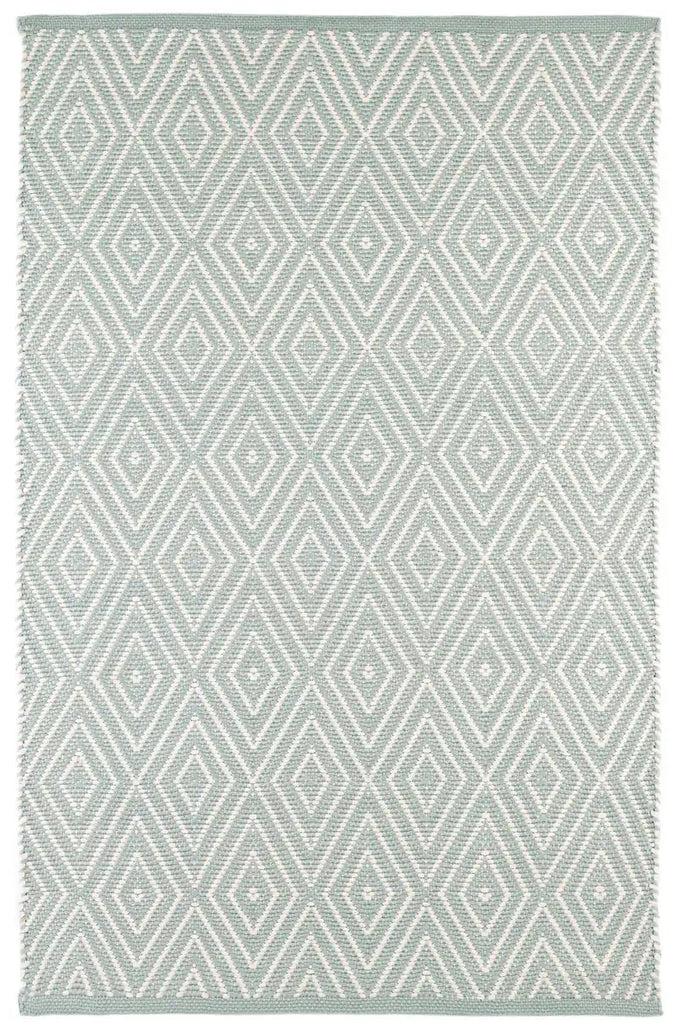Dash & Albert - Diamond Light Blue/Ivory Handwoven Indoor/Outdoor Rug