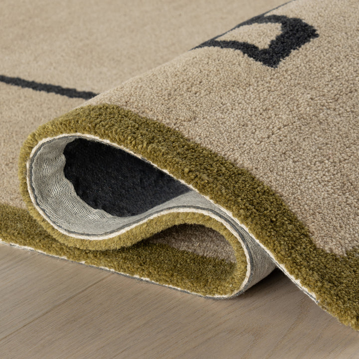 Dash & Albert - Serge Bordered Tan Wool Rug