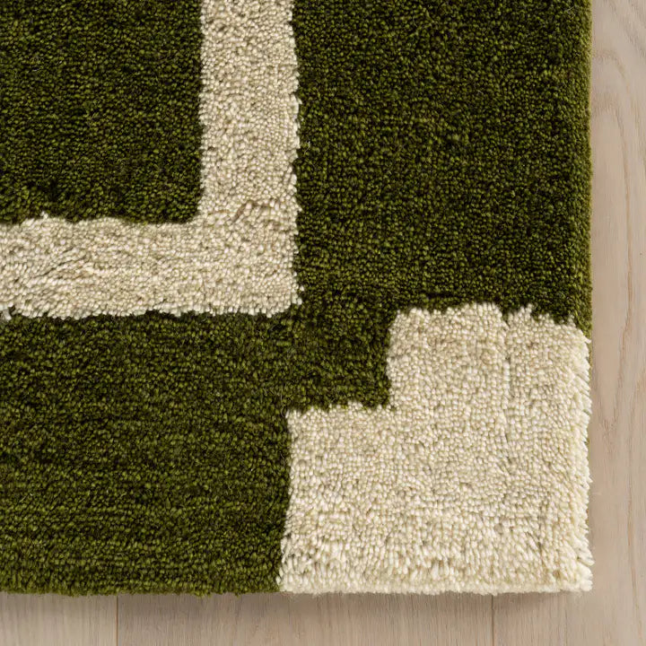 Dash & Albert - Orlina Bordered Green Cotton Rug